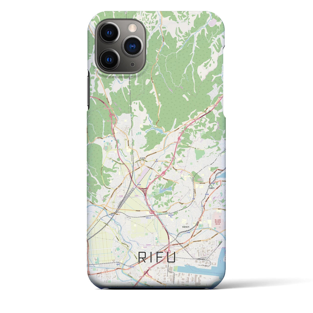【利府】地図柄iPhoneケース（バックカバータイプ・ナチュラル）iPhone 11 Pro Max 用