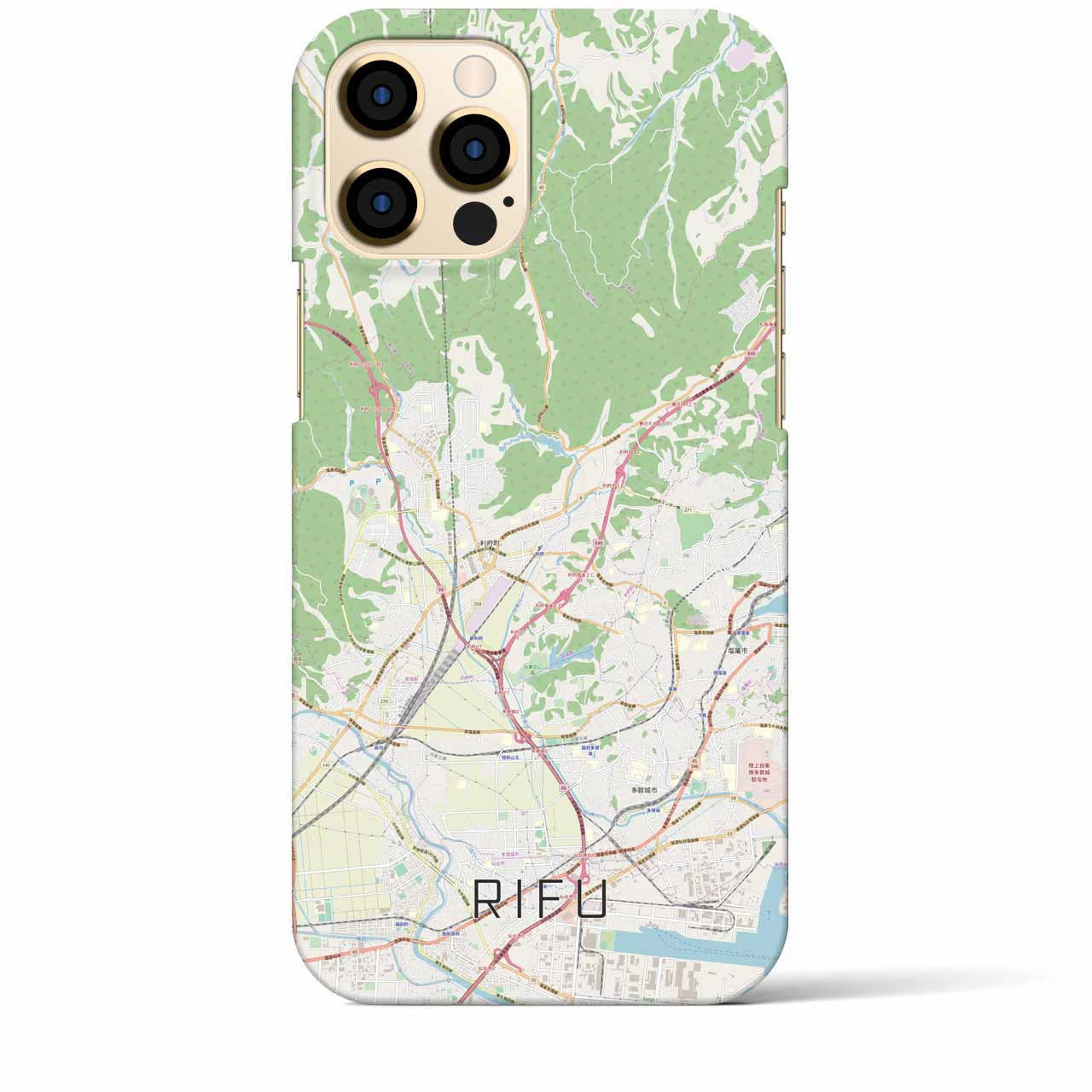 【利府】地図柄iPhoneケース（バックカバータイプ・ナチュラル）iPhone 12 Pro Max 用