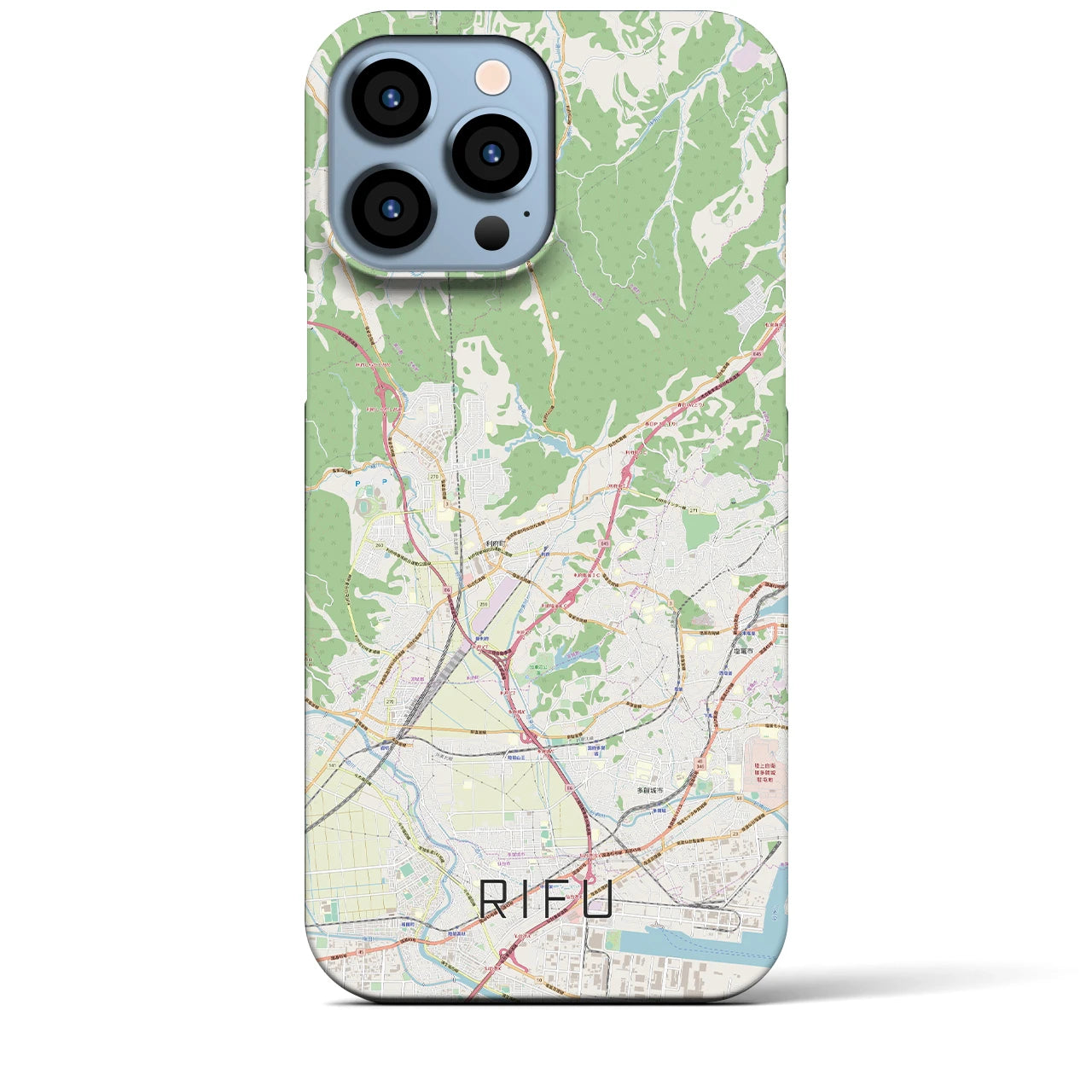 【利府】地図柄iPhoneケース（バックカバータイプ・ナチュラル）iPhone 13 Pro Max 用