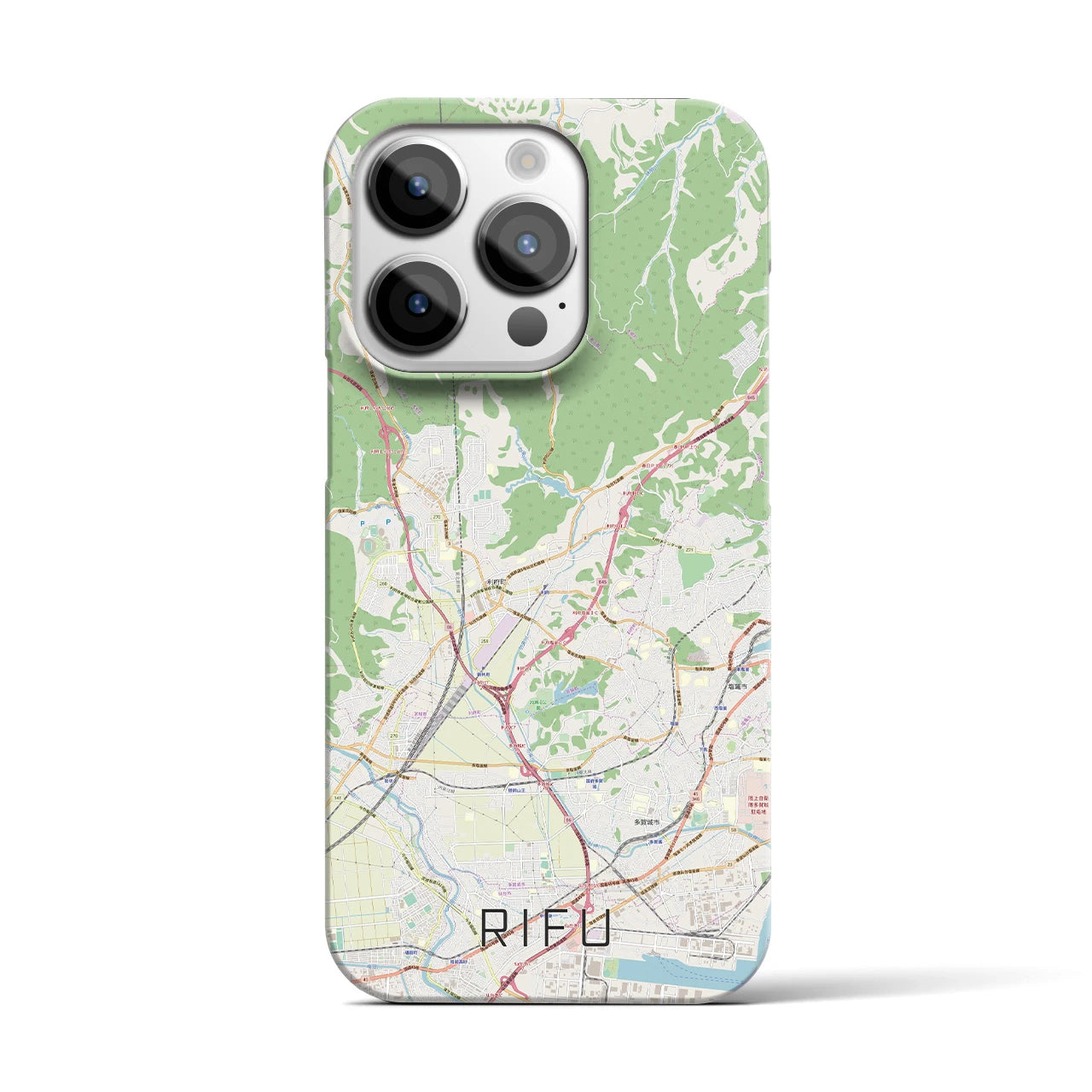 【利府】地図柄iPhoneケース（バックカバータイプ・ナチュラル）iPhone 14 Pro 用