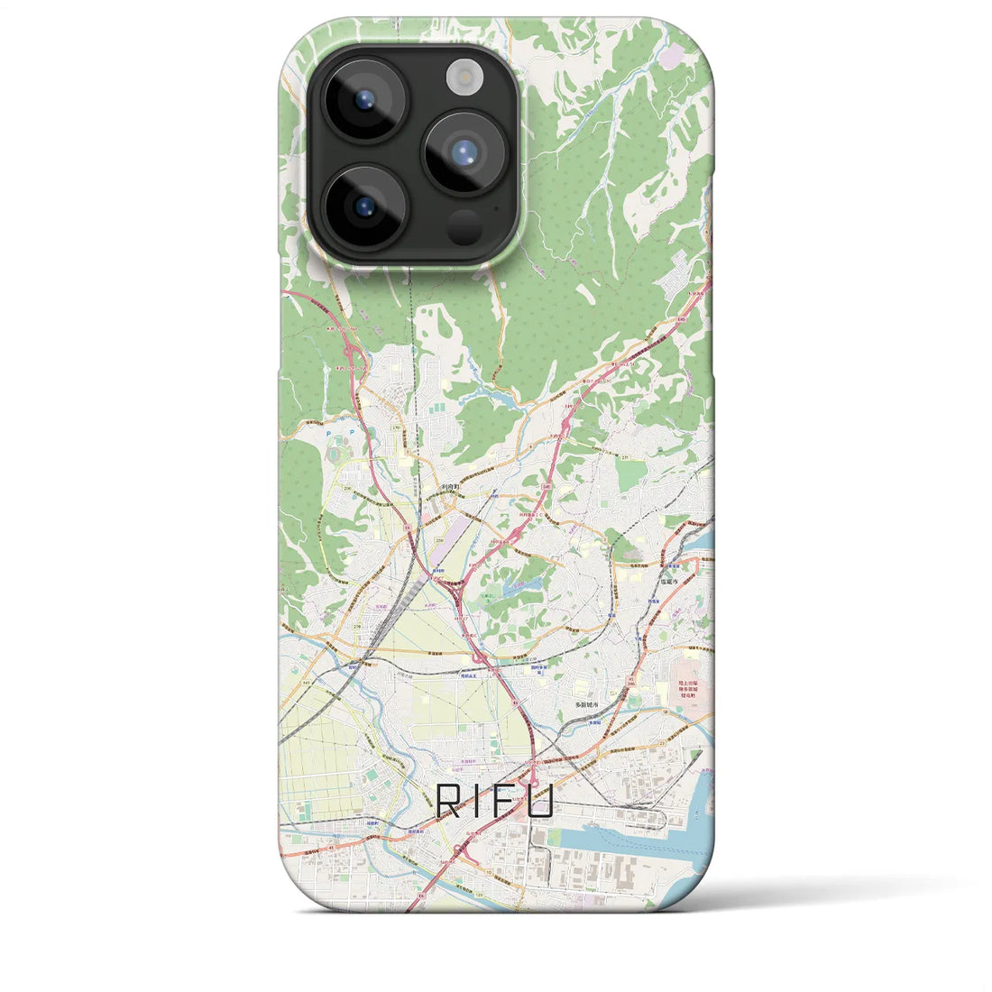 【利府】地図柄iPhoneケース（バックカバータイプ・ナチュラル）iPhone 15 Pro Max 用