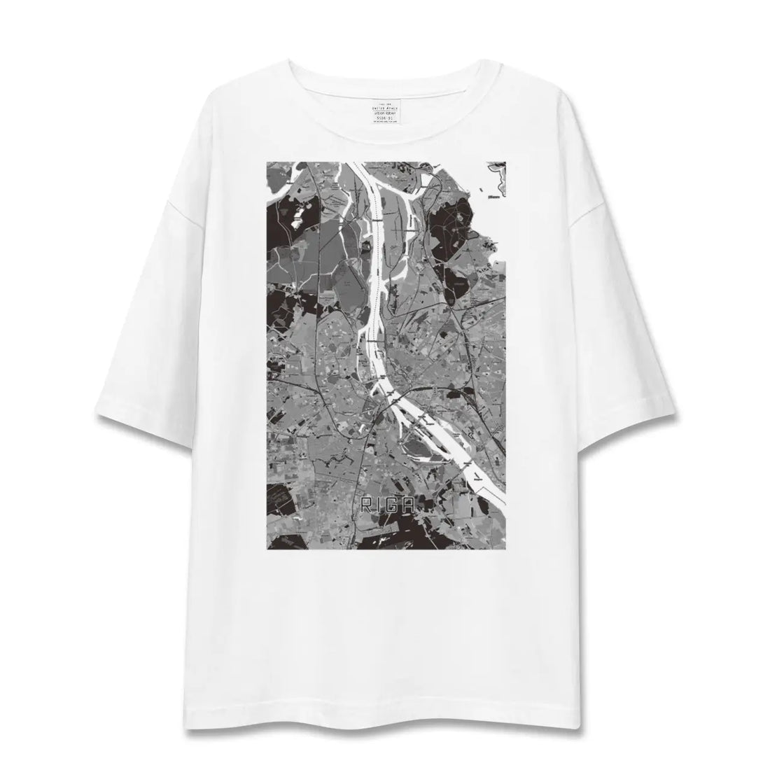 【リガ(ラトビア)】地図柄ビッグシルエットTシャツ