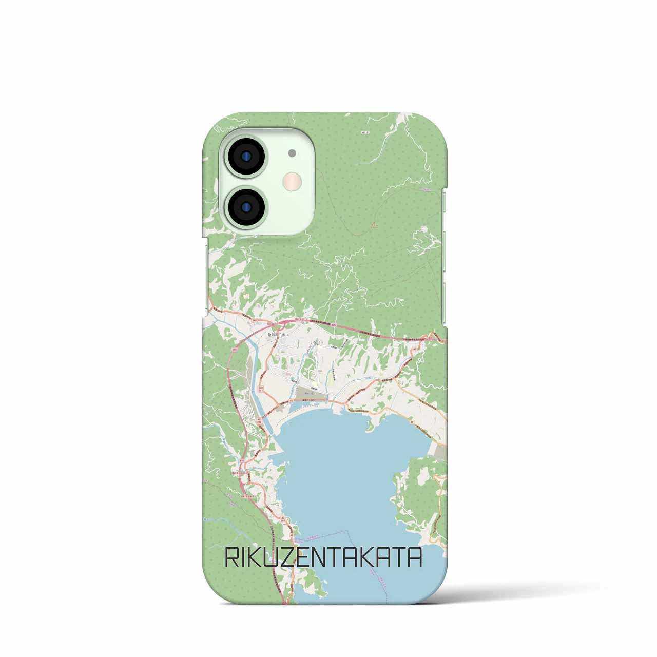 【陸前高田】地図柄iPhoneケース（バックカバータイプ・ナチュラル）iPhone 12 mini 用