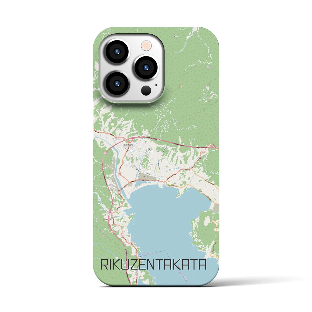 【陸前高田】地図柄iPhoneケース（バックカバータイプ・ナチュラル）iPhone 13 Pro 用