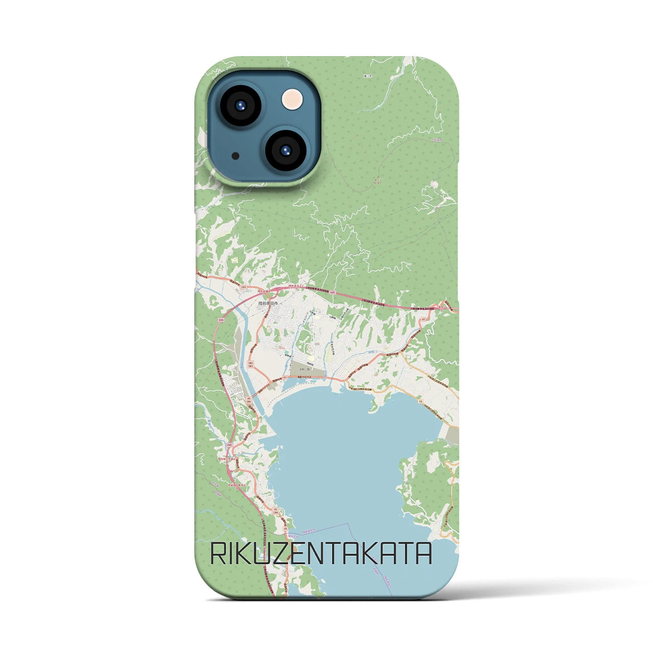 【陸前高田】地図柄iPhoneケース（バックカバータイプ・ナチュラル）iPhone 13 用