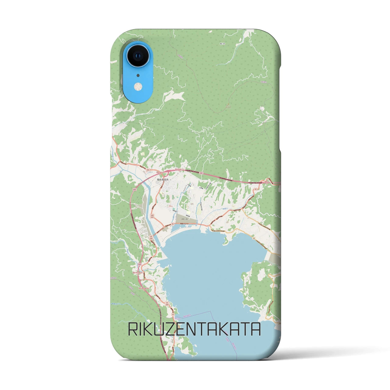 【陸前高田】地図柄iPhoneケース（バックカバータイプ・ナチュラル）iPhone XR 用