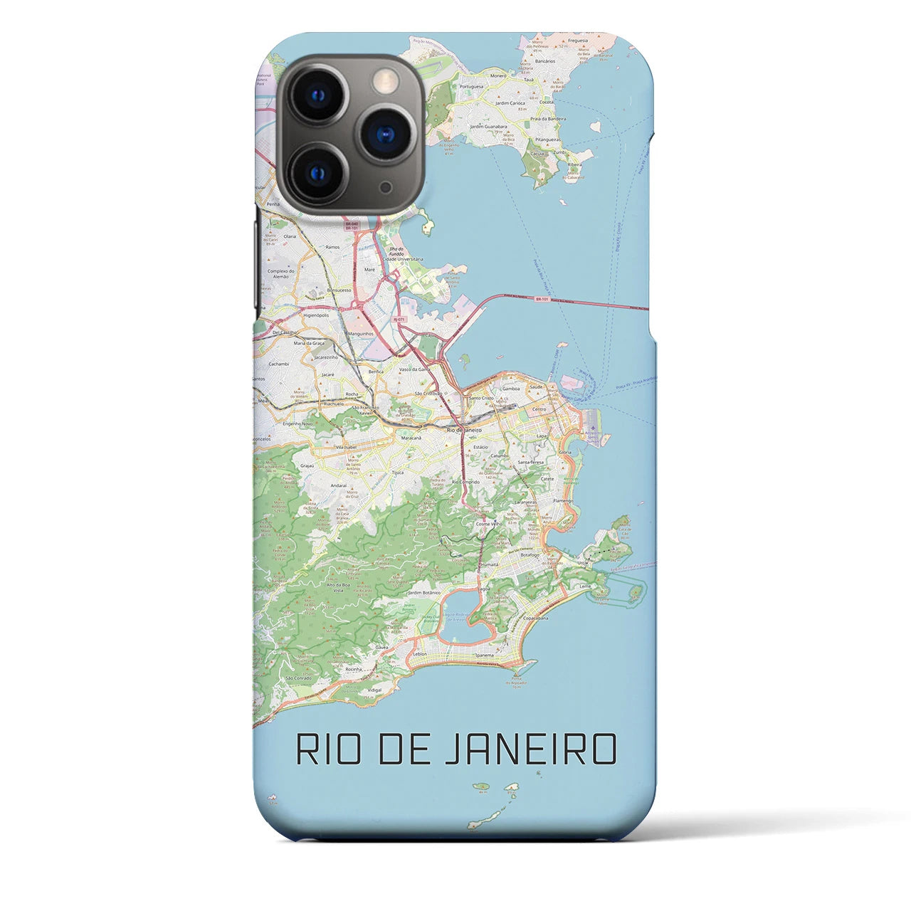 【リオデジャネイロ】地図柄iPhoneケース（バックカバータイプ・ナチュラル）iPhone 11 Pro Max 用