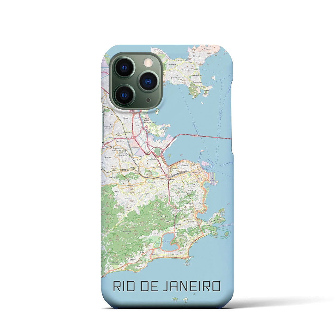 【リオデジャネイロ】地図柄iPhoneケース（バックカバータイプ・ナチュラル）iPhone 11 Pro 用