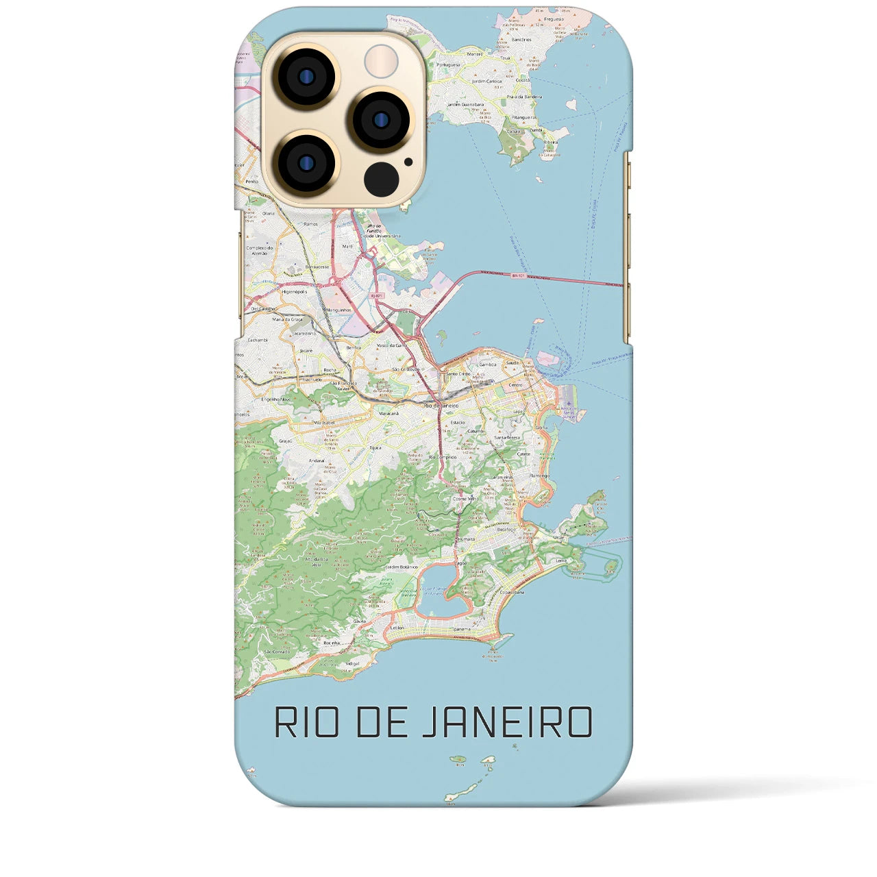 【リオデジャネイロ】地図柄iPhoneケース（バックカバータイプ・ナチュラル）iPhone 12 Pro Max 用