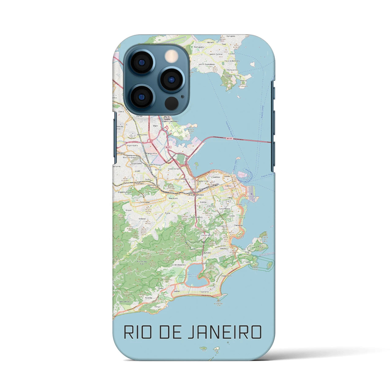 【リオデジャネイロ】地図柄iPhoneケース（バックカバータイプ・ナチュラル）iPhone 12 / 12 Pro 用