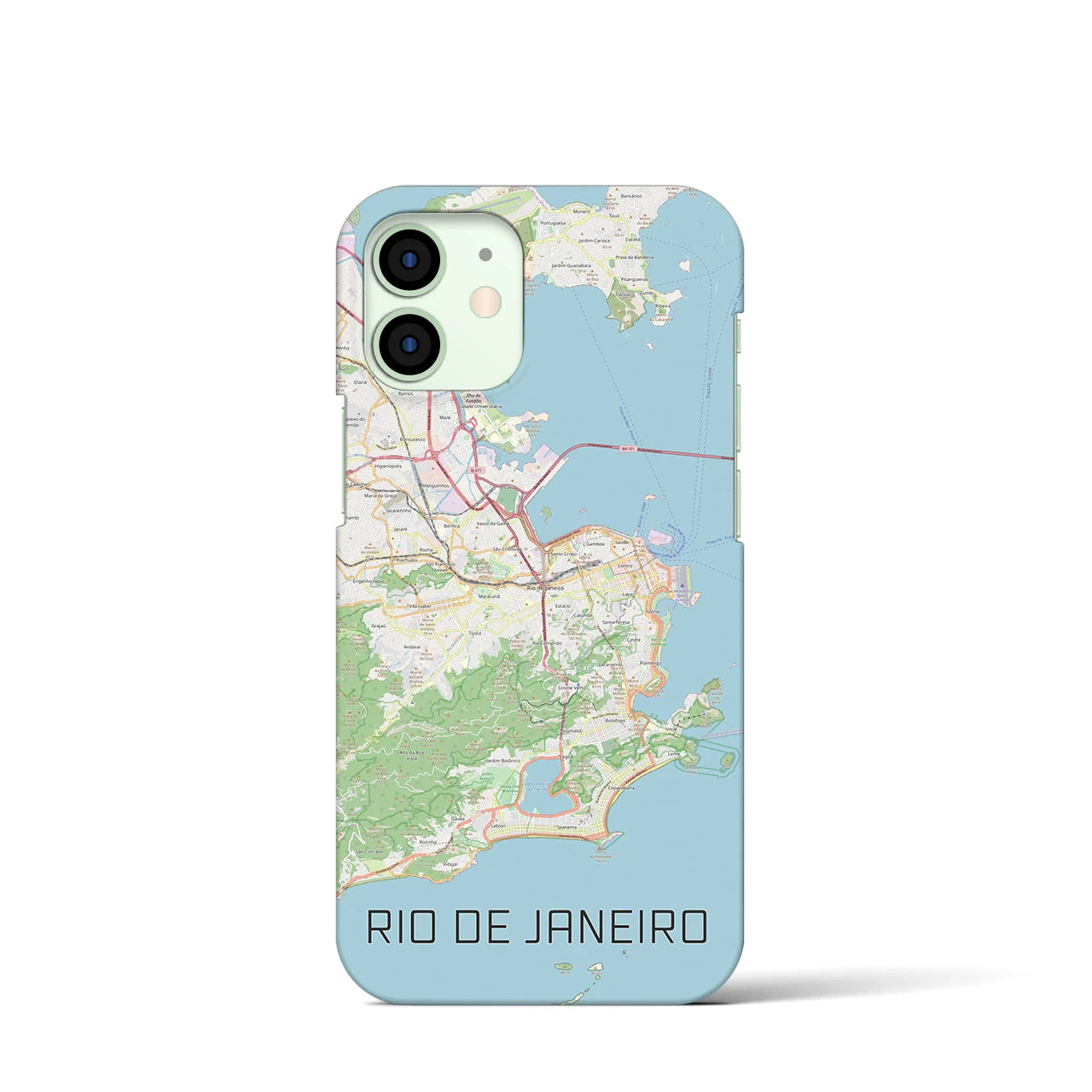 【リオデジャネイロ】地図柄iPhoneケース（バックカバータイプ・ナチュラル）iPhone 12 mini 用