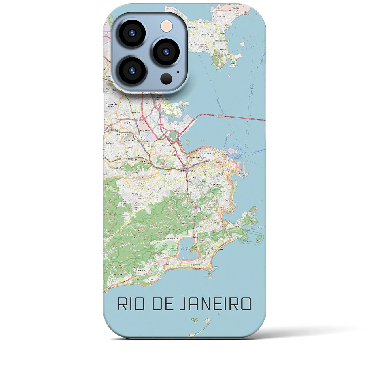 【リオデジャネイロ】地図柄iPhoneケース（バックカバータイプ・ナチュラル）iPhone 13 Pro Max 用