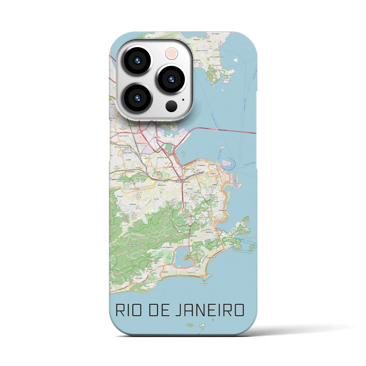 【リオデジャネイロ】地図柄iPhoneケース（バックカバータイプ・ナチュラル）iPhone 13 Pro 用