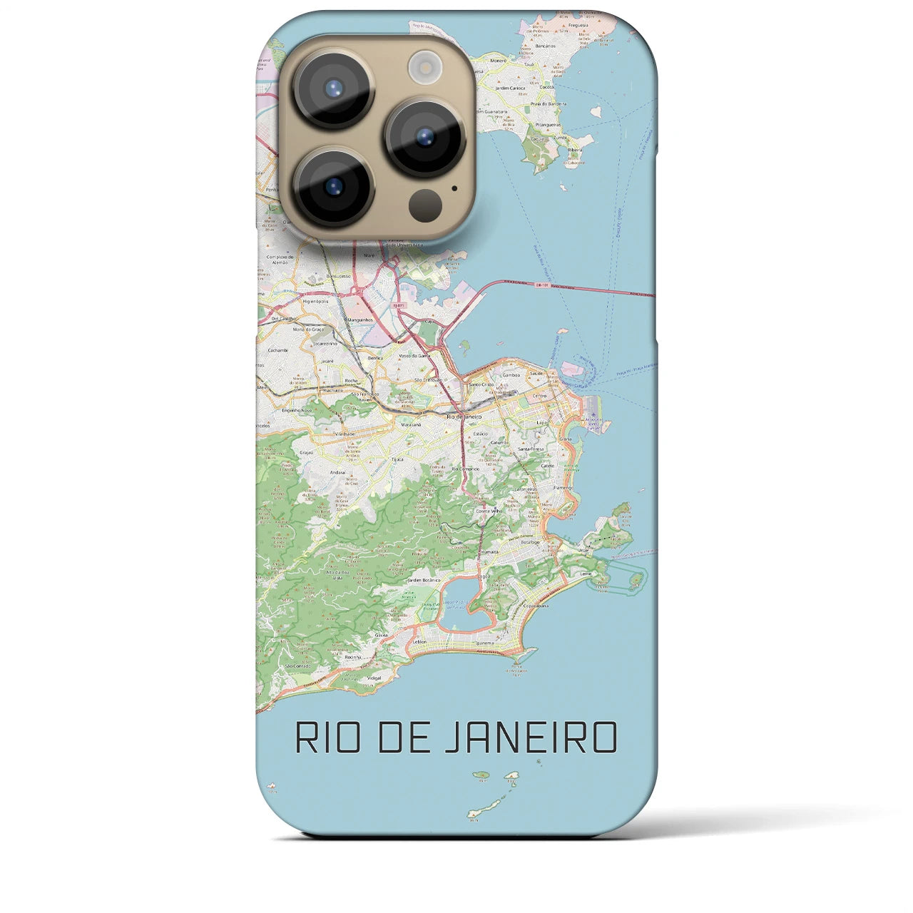 【リオデジャネイロ】地図柄iPhoneケース（バックカバータイプ・ナチュラル）iPhone 14 Pro Max 用