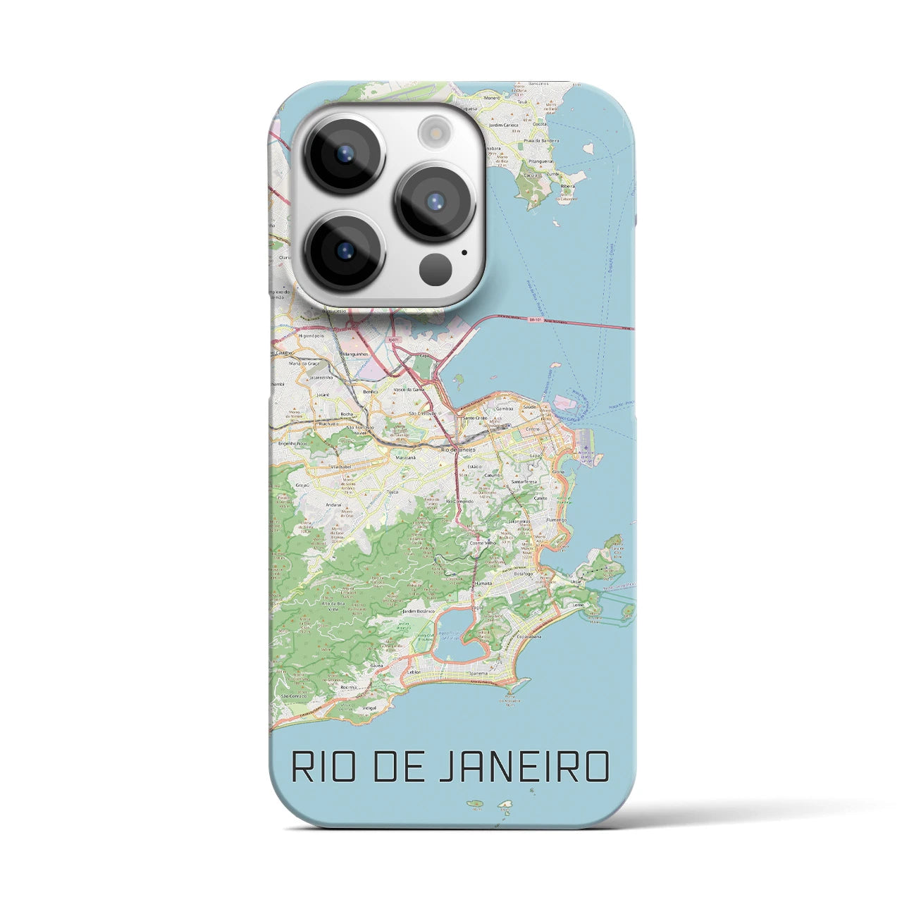 【リオデジャネイロ】地図柄iPhoneケース（バックカバータイプ・ナチュラル）iPhone 14 Pro 用