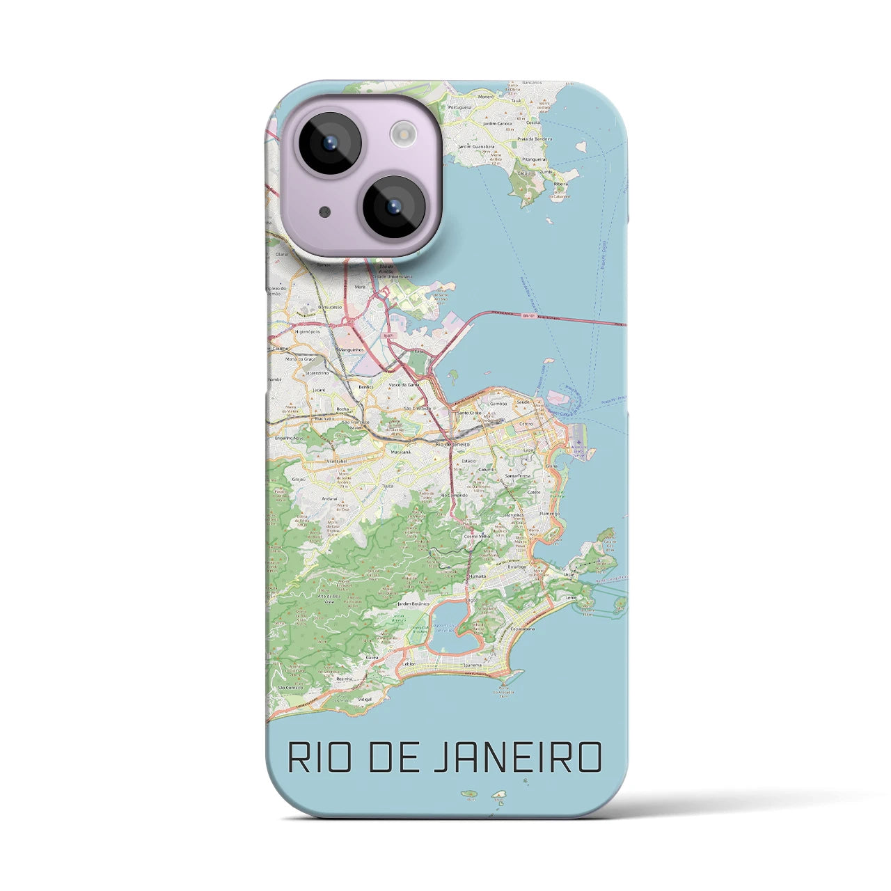 【リオデジャネイロ】地図柄iPhoneケース（バックカバータイプ・ナチュラル）iPhone 14 用