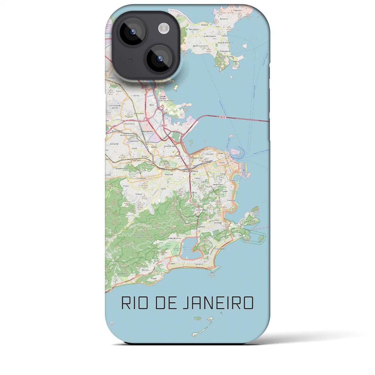 【リオデジャネイロ】地図柄iPhoneケース（バックカバータイプ・ナチュラル）iPhone 14 Plus 用