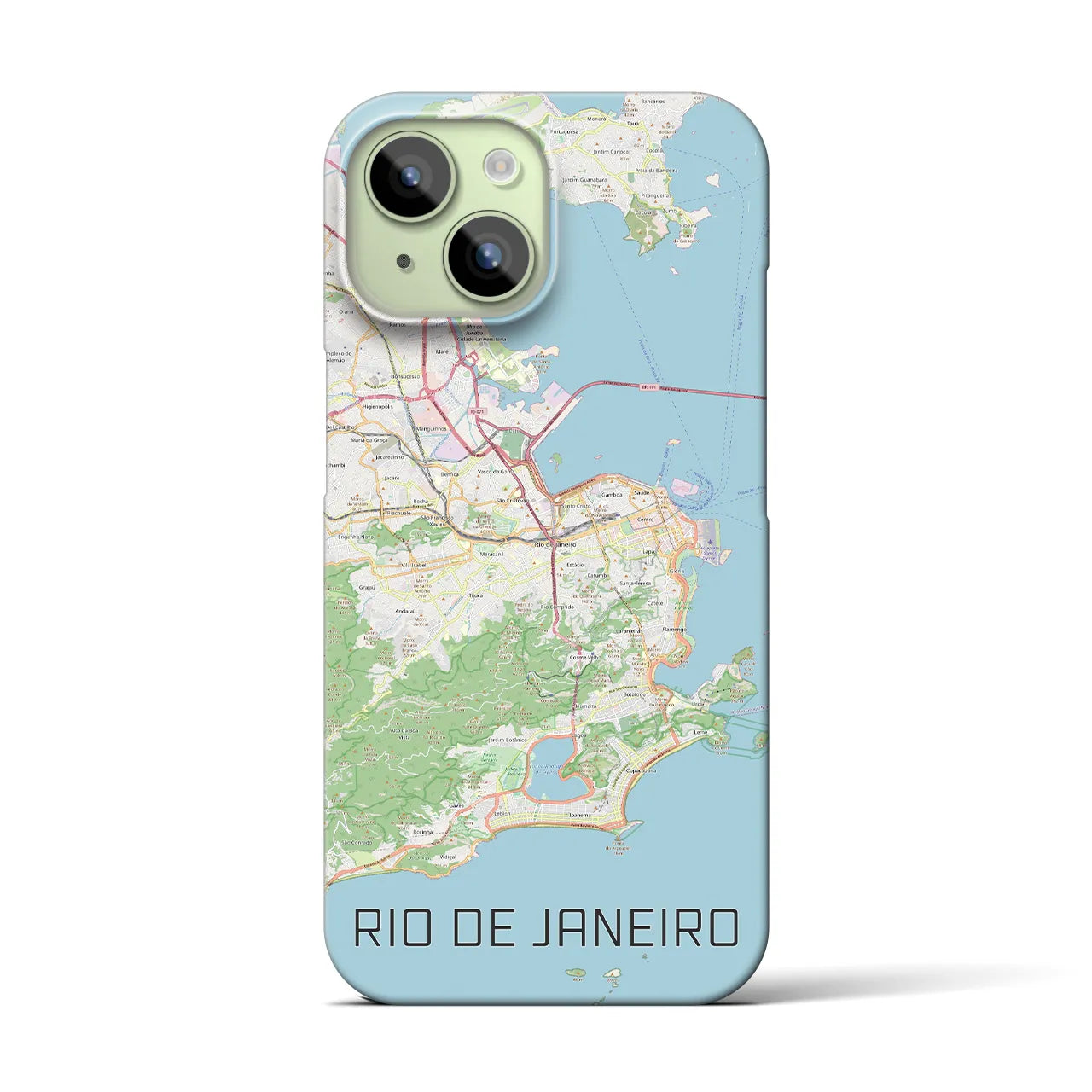 【リオデジャネイロ】地図柄iPhoneケース（バックカバータイプ・ナチュラル）iPhone 15 用