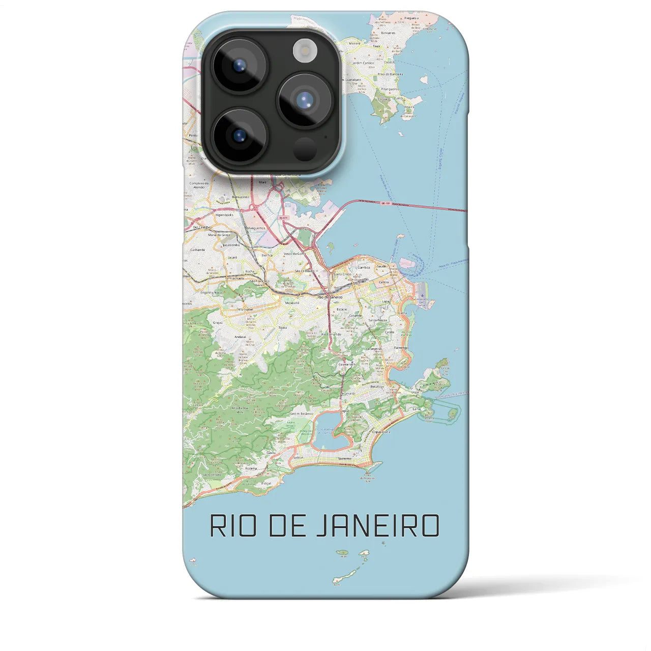 【リオデジャネイロ】地図柄iPhoneケース（バックカバータイプ・ナチュラル）iPhone 15 Pro Max 用