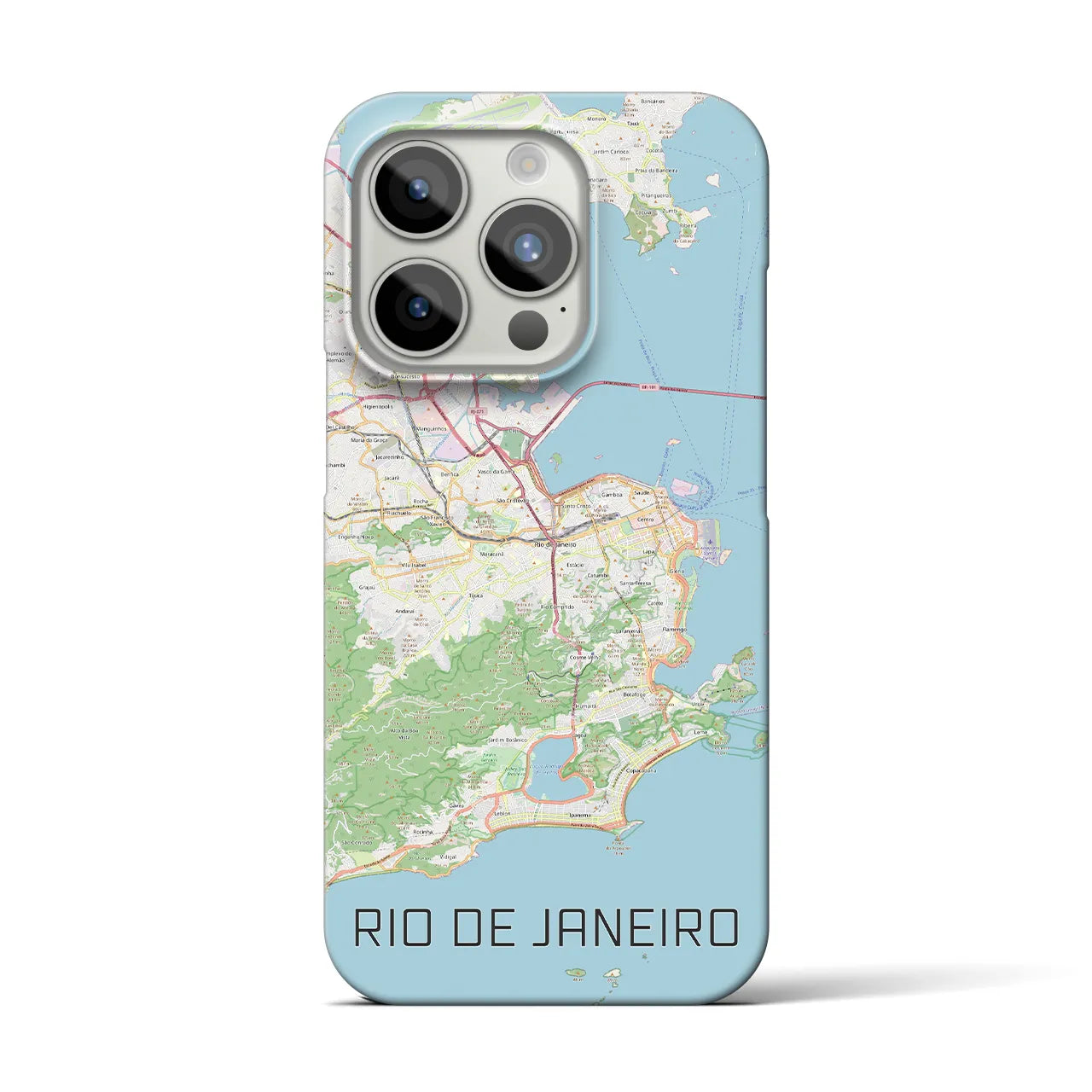 【リオデジャネイロ】地図柄iPhoneケース（バックカバータイプ・ナチュラル）iPhone 15 Pro 用