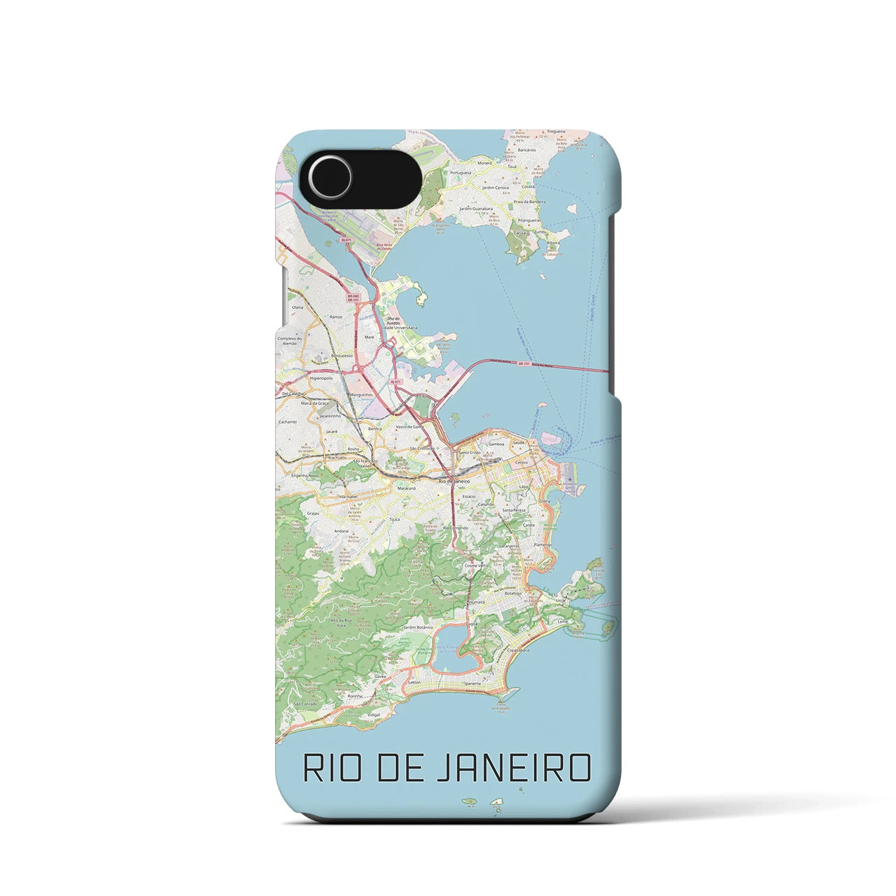 【リオデジャネイロ】地図柄iPhoneケース（バックカバータイプ・ナチュラル）iPhone SE（第3 / 第2世代） / 8 / 7 / 6s / 6 用