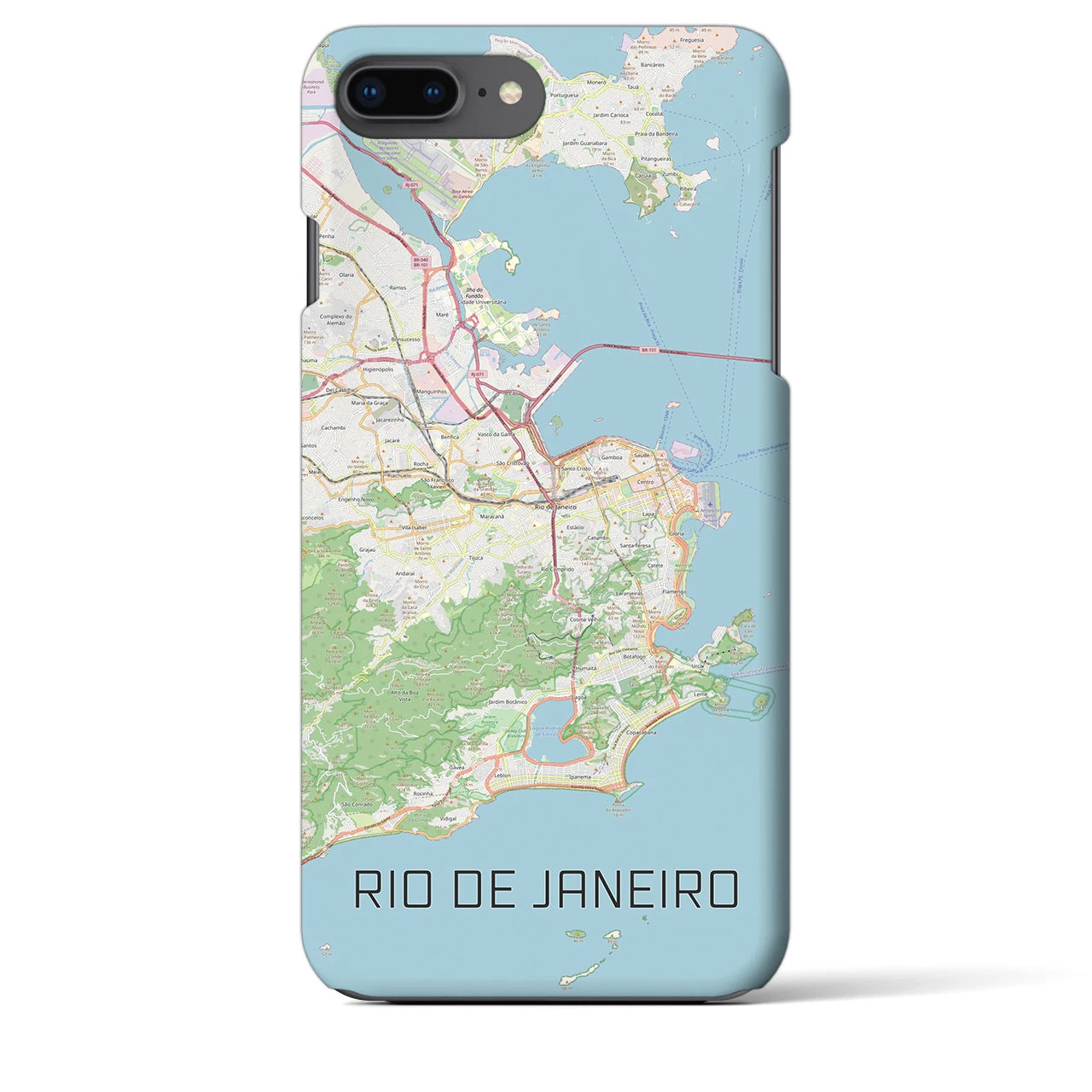 【リオデジャネイロ】地図柄iPhoneケース（バックカバータイプ・ナチュラル）iPhone 8Plus /7Plus / 6sPlus / 6Plus 用