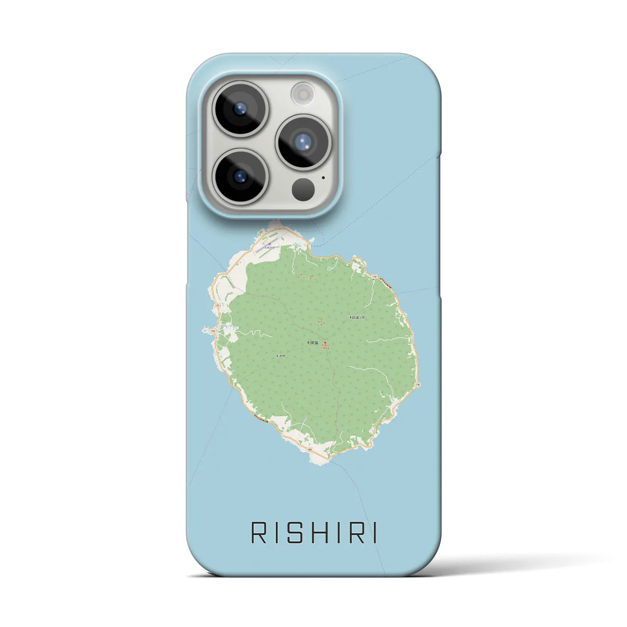 【利尻】地図柄iPhoneケース（バックカバータイプ・ナチュラル）iPhone 15 Pro 用