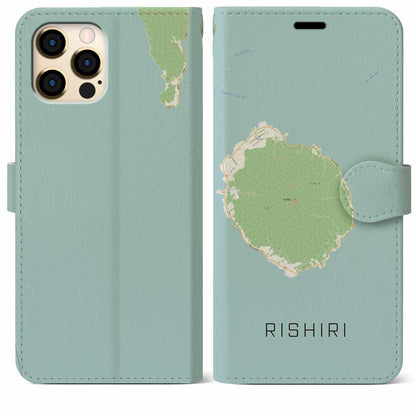 【利尻（北海道）】地図柄iPhoneケース（手帳タイプ）ナチュラル・iPhone 12 Pro Max 用
