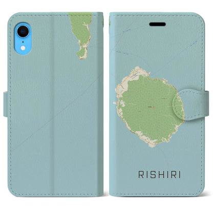 【利尻（北海道）】地図柄iPhoneケース（手帳タイプ）ナチュラル・iPhone XR 用