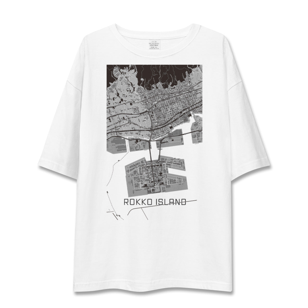 【六甲アイランド（兵庫県）】地図柄ビッグシルエットTシャツ