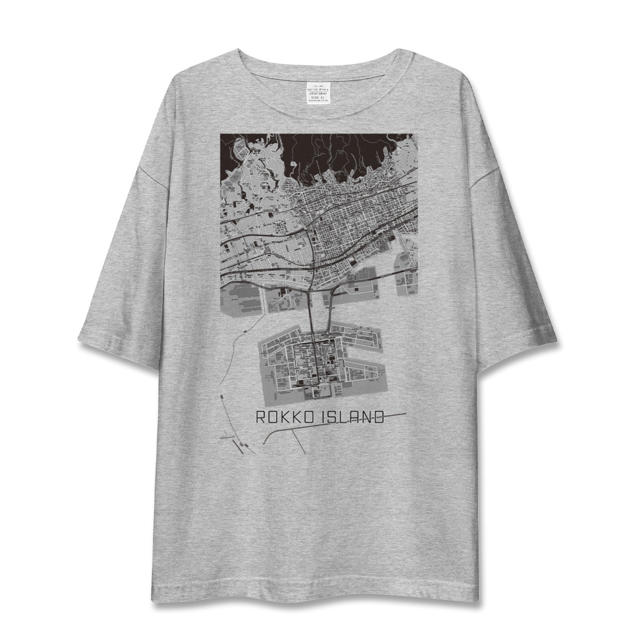 【六甲アイランド（兵庫県）】地図柄ビッグシルエットTシャツ