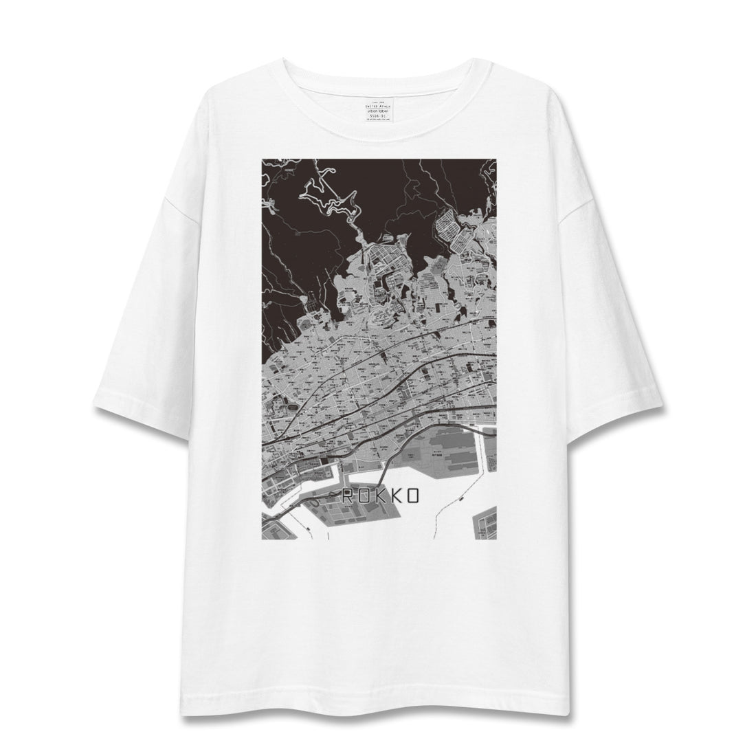 【六甲（兵庫県）】地図柄ビッグシルエットTシャツ