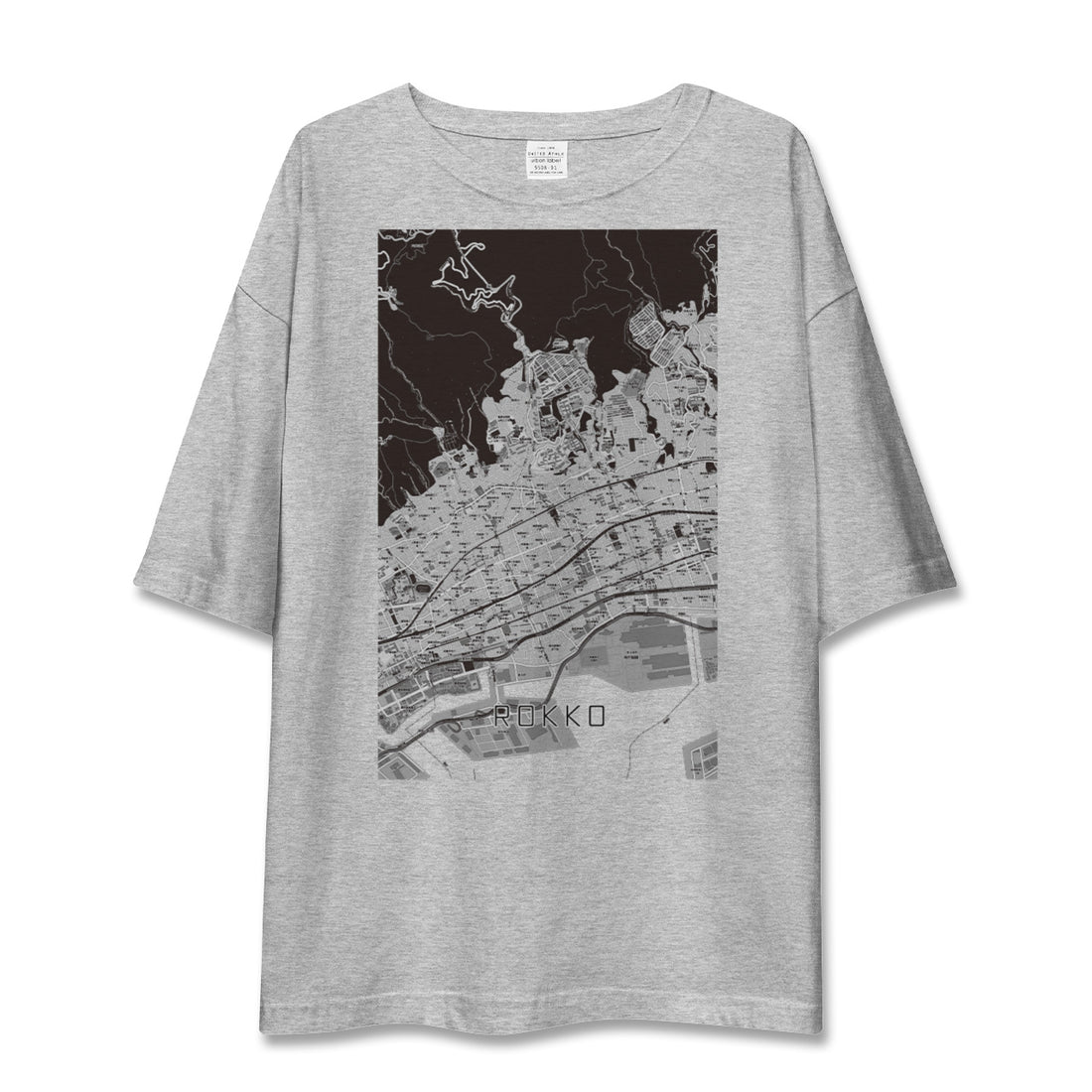 【六甲(兵庫県)】地図柄ビッグシルエットTシャツ