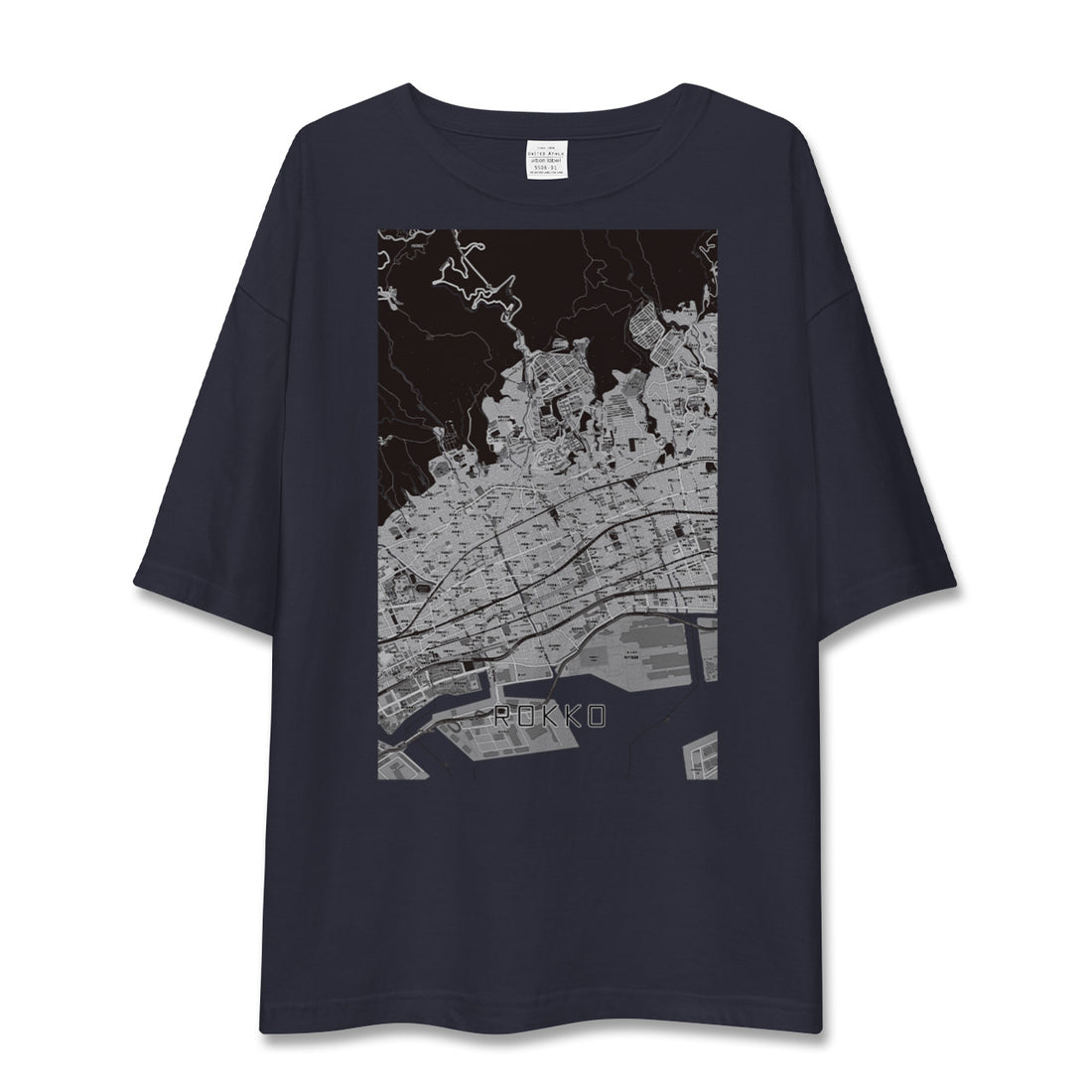 【六甲(兵庫県)】地図柄ビッグシルエットTシャツ