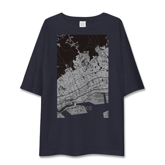 【六甲（兵庫県）】地図柄ビッグシルエットTシャツ