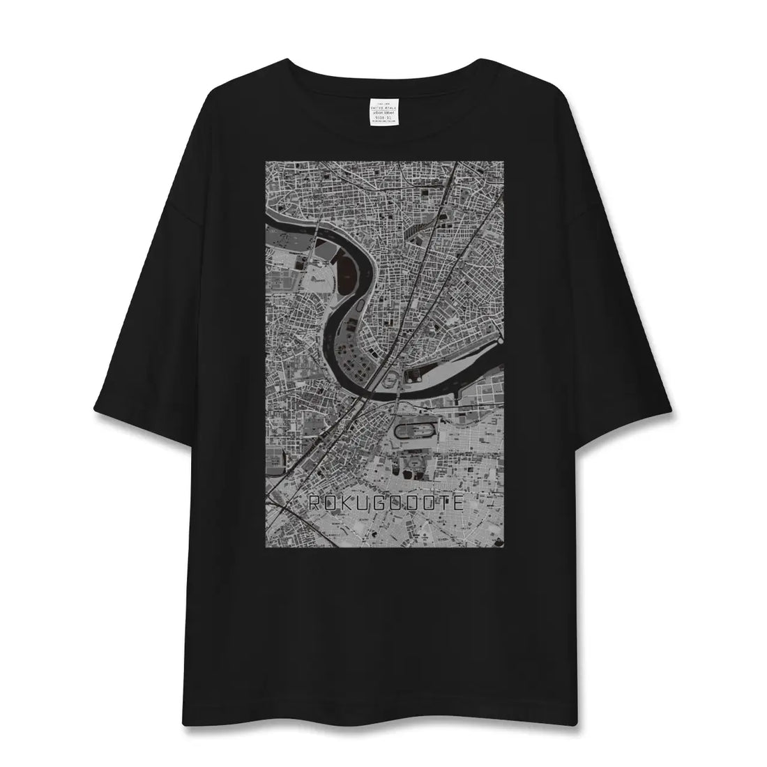 【六郷土手（東京都）】地図柄ビッグシルエットTシャツ