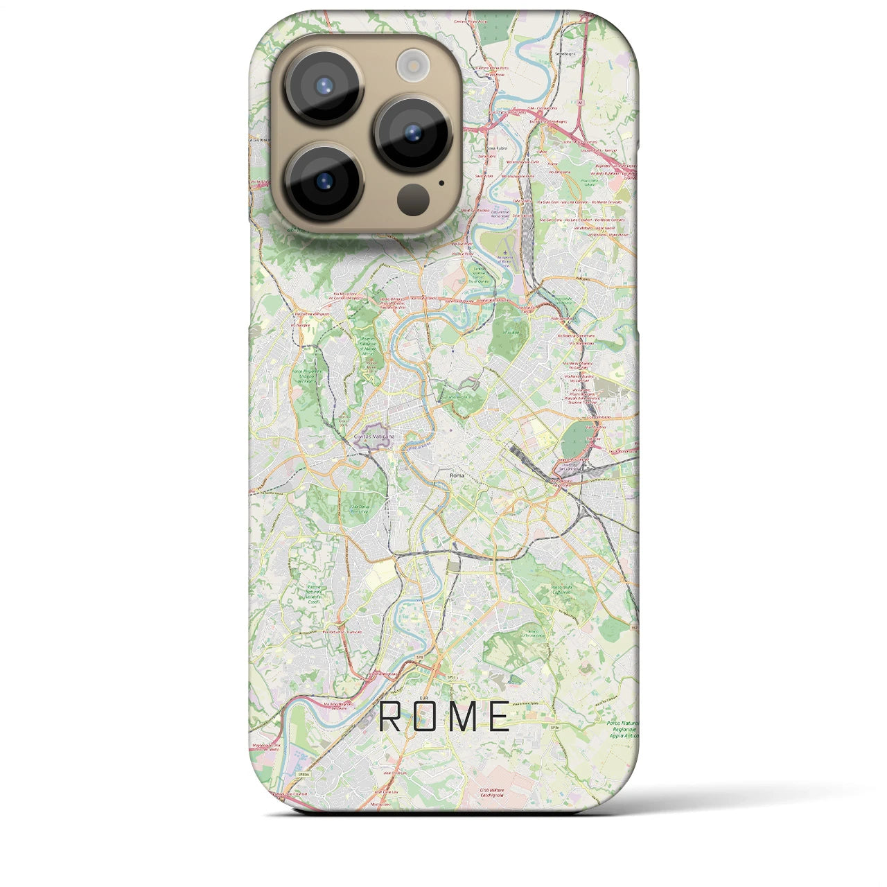 【ローマ】地図柄iPhoneケース（バックカバータイプ・ナチュラル）iPhone 14 Pro Max 用