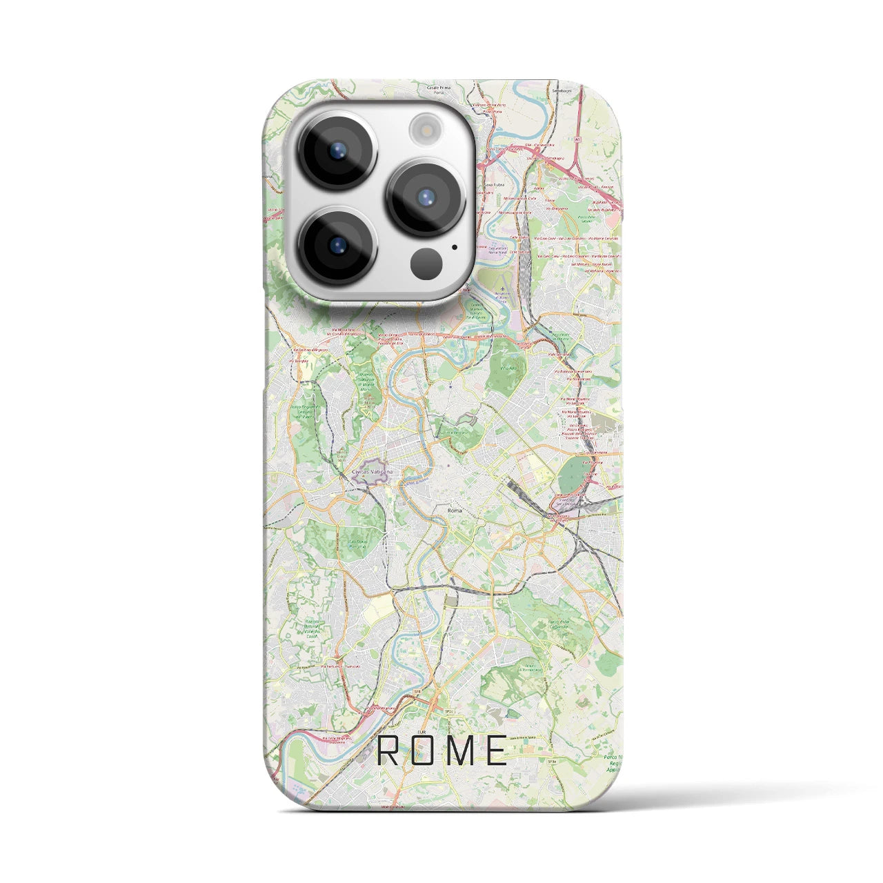 【ローマ】地図柄iPhoneケース（バックカバータイプ・ナチュラル）iPhone 14 Pro 用