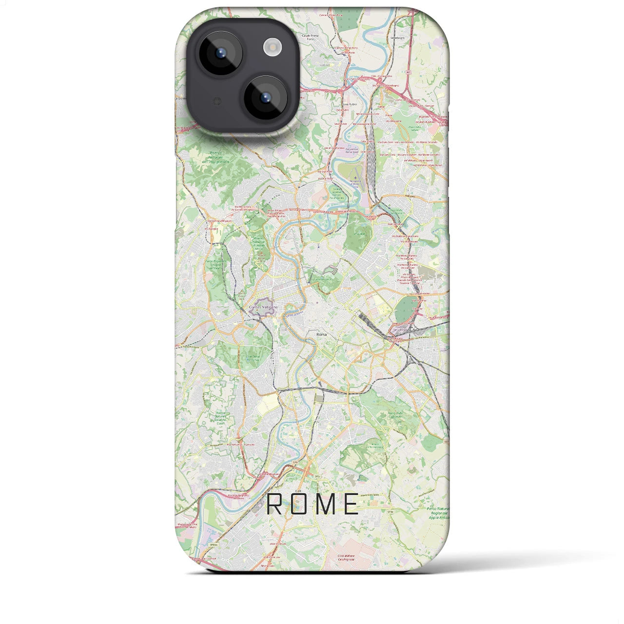 【ローマ】地図柄iPhoneケース（バックカバータイプ・ナチュラル）iPhone 14 Plus 用
