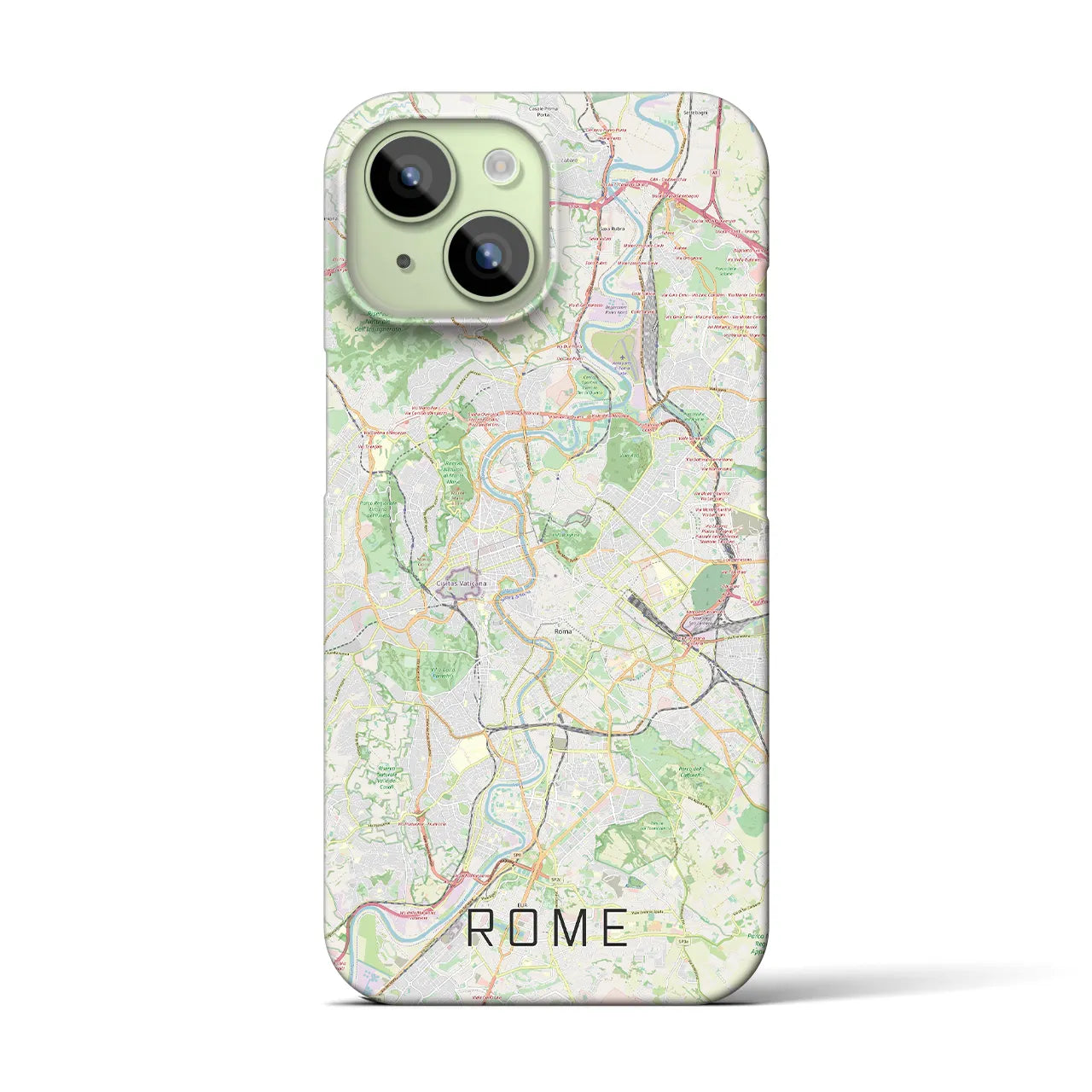 【ローマ】地図柄iPhoneケース（バックカバータイプ・ナチュラル）iPhone 15 用