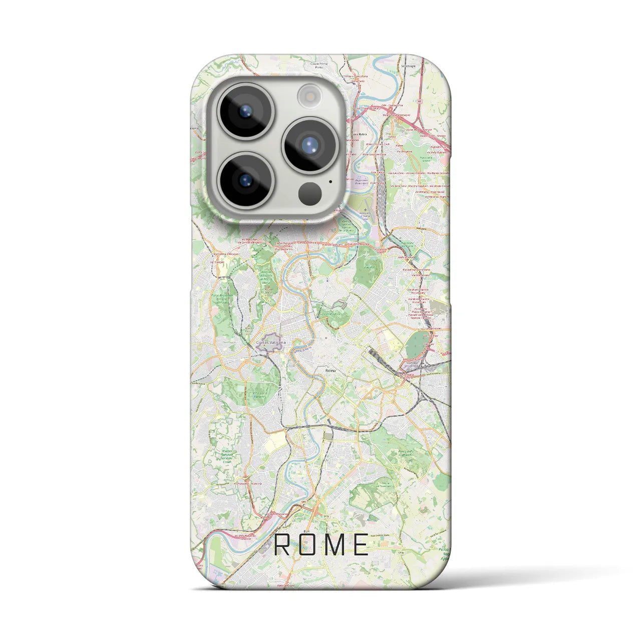 【ローマ】地図柄iPhoneケース（バックカバータイプ・ナチュラル）iPhone 15 Pro 用