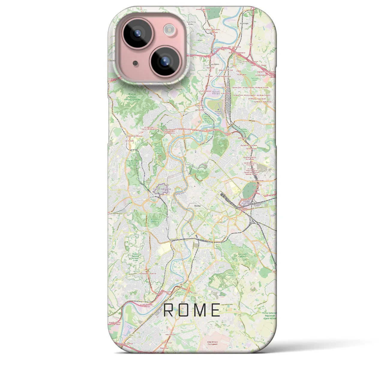 【ローマ】地図柄iPhoneケース（バックカバータイプ・ナチュラル）iPhone 15 Plus 用