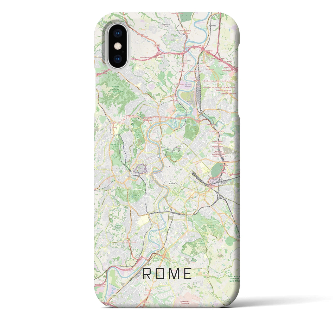 【ローマ】地図柄iPhoneケース（バックカバータイプ・ナチュラル）iPhone XS Max 用