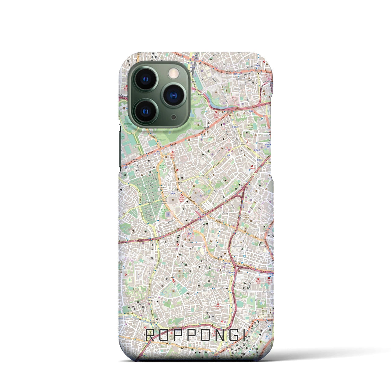 【六本木】地図柄iPhoneケース（バックカバータイプ・ナチュラル）iPhone 11 Pro 用