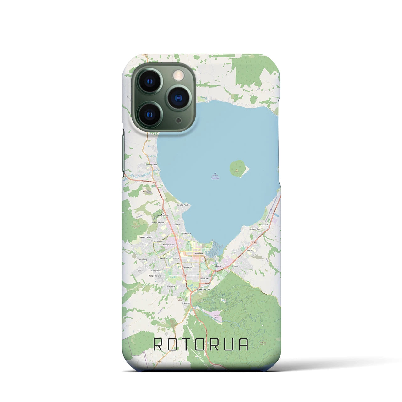 【ロトルア】地図柄iPhoneケース（バックカバータイプ・ナチュラル）iPhone 11 Pro 用