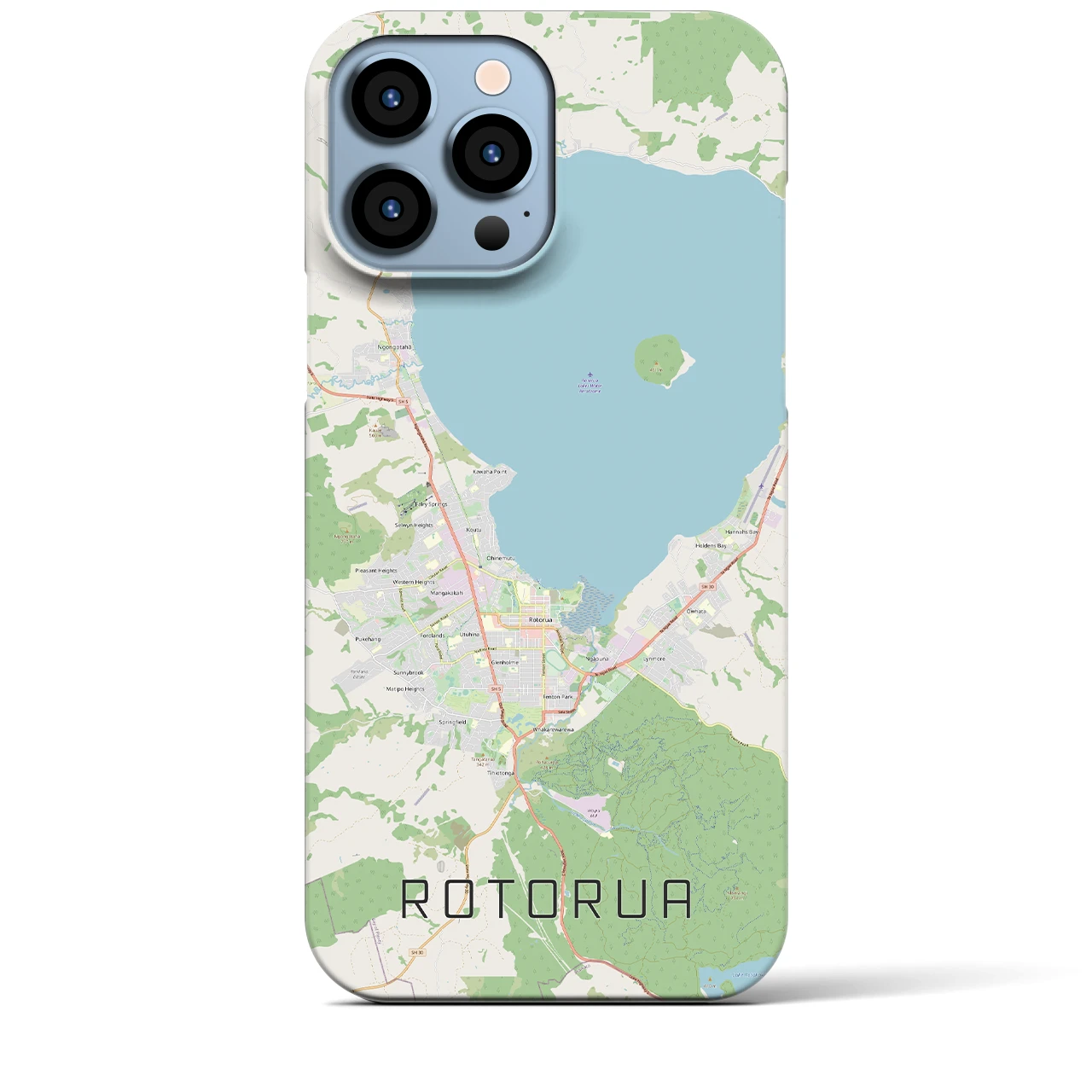 【ロトルア】地図柄iPhoneケース（バックカバータイプ・ナチュラル）iPhone 13 Pro Max 用