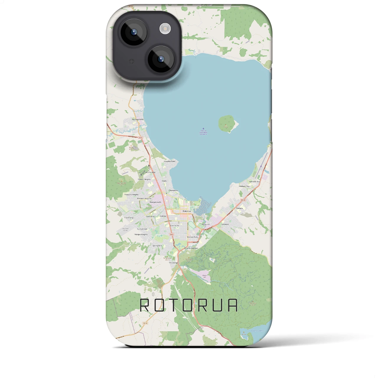 【ロトルア】地図柄iPhoneケース（バックカバータイプ・ナチュラル）iPhone 14 Plus 用