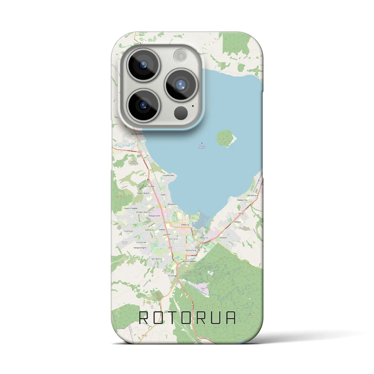【ロトルア】地図柄iPhoneケース（バックカバータイプ・ナチュラル）iPhone 15 Pro 用