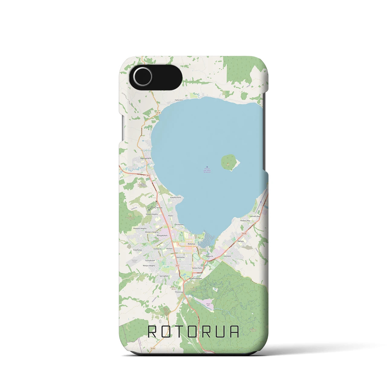 【ロトルア】地図柄iPhoneケース（バックカバータイプ・ナチュラル）iPhone SE（第3 / 第2世代） / 8 / 7 / 6s / 6 用