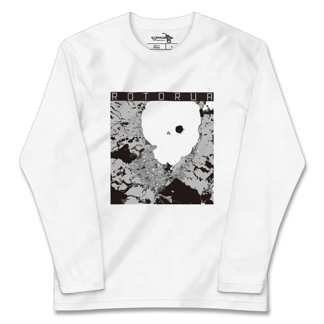 【ロトルア(ニュージーランド)】地図柄ロングスリーブTシャツ